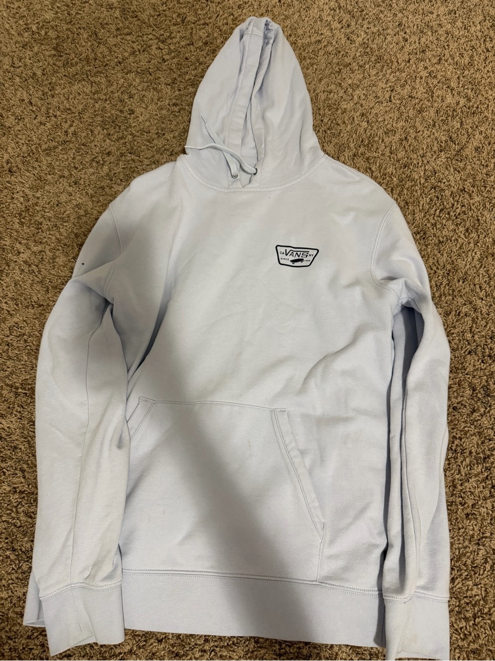 Vans Light Blue Pullover Hoodie with Chest Logo